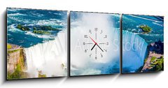 Obraz s hodinami 3D tdln - 150 x 50 cm F_BM132838674 - Niagara falls aerial view