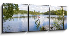 Obraz s hodinami 3D tdln - 150 x 50 cm F_BM1379767 - summer lake