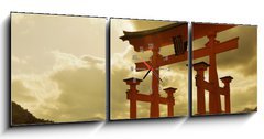 Obraz s hodinami   Great torii at Miyajima, 150 x 50 cm