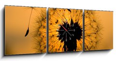 Obraz s hodinami   dandelion in peaceful evening, 150 x 50 cm