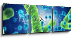 Obraz s hodinami 3D tdln - 150 x 50 cm F_BM143813734 - Pathogenic bacteria and viruses , Microscopic germs that cause infectious diseases , Viral and bacterial infection