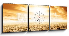 Obraz s hodinami 3D tdln - 150 x 50 cm F_BM14586257 - Future Landscape - Budouc krajina