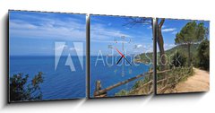 Obraz s hodinami 3D tdln - 150 x 50 cm F_BM14698230 - Toscana, passeggiata sul mare