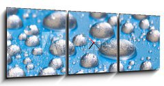 Obraz s hodinami 3D tdln - 150 x 50 cm F_BM14808974 - metallic rain - kovov d隝