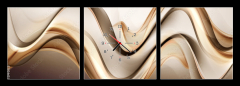 Obraz s hodinami 3D tdln - 150 x 50 cm F_BM149184603 - Amazing Gold Brown Waves Abstract Background