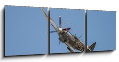 Obraz s hodinami 3D tdln - 150 x 50 cm F_BM149753196 - spitfire in the skies