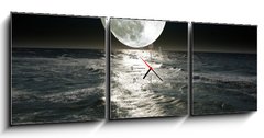 Obraz s hodinami   moon, 150 x 50 cm