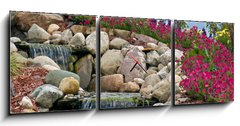 Obraz s hodinami 3D tdln - 150 x 50 cm F_BM15204576 - Garden Falls