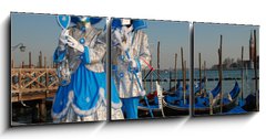 Obraz s hodinami   Carnevale di Venezia, 150 x 50 cm