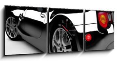 Obraz s hodinami 3D tdln - 150 x 50 cm F_BM15700526 - Black car