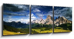 Obraz s hodinami 3D tdln - 150 x 50 cm F_BM16152264 - Montagna, Dolomiti, Alpe di Siusi, Italia - Montagna, Dolomiti, Alpe di Siusi, Itlie