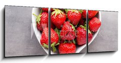 Obraz s hodinami 3D tdln - 150 x 50 cm F_BM163070845 - Strawberry. - Jahoda.