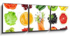 Obraz s hodinami   Fruits and vegetables, 150 x 50 cm