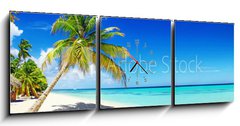 Obraz s hodinami 3D tdln - 150 x 50 cm F_BM166266454 - Schner Strand im Paradies
