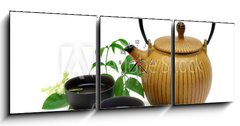 Obraz s hodinami 3D tdln - 150 x 50 cm F_BM16735049 - Chinese Longjing green tea