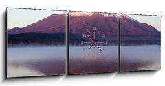 Obraz s hodinami 3D tdln - 150 x 50 cm F_BM1675986 - reflections in the mist - odrazy v mlze