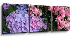 Obraz s hodinami 3D tdln - 150 x 50 cm F_BM16803758 - Blumen - kvtiny