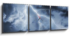 Obraz s hodinami   Lightning, 150 x 50 cm