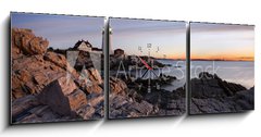 Obraz s hodinami 3D tdln - 150 x 50 cm F_BM16967921 - The Portland Head Light