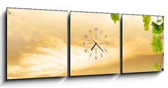 Obraz s hodinami 3D tdln - 150 x 50 cm F_BM17813662 - Vineyard by sea and grapevine