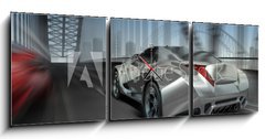 Obraz s hodinami 3D tdln - 150 x 50 cm F_BM18252967 - Car on bridge