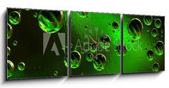 Obraz s hodinami 3D tdln - 150 x 50 cm F_BM1843178 - green bubbles - zelen bubliny