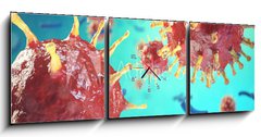 Obraz s hodinami 3D tdln - 150 x 50 cm F_BM185828438 - Chronic liver disease viral hepatitis infection, Hepatitis viruses in infected organism. 3d illustration