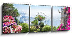 Obraz s hodinami   Capri island, Italy, 150 x 50 cm
