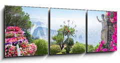 Obraz s hodinami 3D tdln - 150 x 50 cm F_BM192209300 - Capri island, Italy