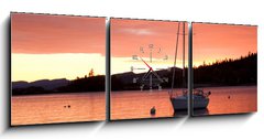 Obraz s hodinami 3D tdln - 150 x 50 cm F_BM19341133 - Sunset in the background