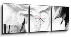 Obraz s hodinami 3D třídílný - 150 x 50 cm F_BM197308949 - lbild: Weie Rosen