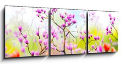 Obraz s hodinami 3D tdln - 150 x 50 cm F_BM197644555 - Panoramik iek Manzaras