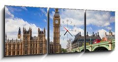 Obraz s hodinami 3D tdln - 150 x 50 cm F_BM19785682 - Big Ben and Houses of Parliament, London, UK