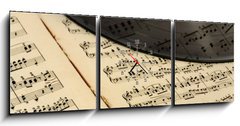 Obraz s hodinami   vintage musical background, 150 x 50 cm