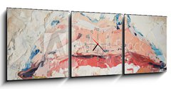 Obraz s hodinami 3D tdln - 150 x 50 cm F_BM214351407 - Hand drawn oil painting. Abstract art background. Oil painting on canvas. Color texture. Fragment of artwork. Spots of paint. Brushstrokes of paint. Modern art. Contemporary art. Colorful canvas. - Run malovan olejomalba. Pozad abstraktn umn. Olejomalba na pltn. Barevn textura. Fragment umleckch dl. Skvrny barvy. Tahy ttce barvy. Modern umn. Soudob umn. Barevn pltno.