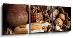 Obraz s hodinami 3D tdln - 150 x 50 cm F_BM21518659 - Rustic food