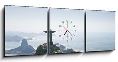 Obraz s hodinami   Dramatic Aerial view of Rio De Janeiro, 150 x 50 cm