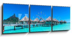 Obraz s hodinami 3D tdln - 150 x 50 cm F_BM221044821 - Bora Bora