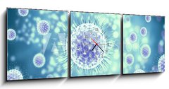 Obraz s hodinami   3d rendering virus, bacteria, cell, 150 x 50 cm