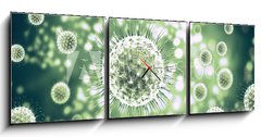 Obraz s hodinami   3d rendering virus, bacteria, cell, 150 x 50 cm