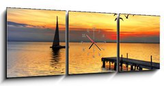 Obraz s hodinami 3D tdln - 150 x 50 cm F_BM22425944 - mar de colores