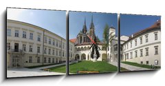 Obraz s hodinami   Brno Bishop palace, 150 x 50 cm