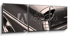 Obraz s hodinami 3D třídílný - 150 x 50 cm F_BM2336122 - vintage car tail lamp - světelné zdroje automobilů