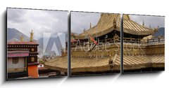 Obraz s hodinami 3D tdln - 150 x 50 cm F_BM2345166 - temple du jokhang   lhassa