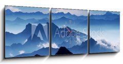 Obraz s hodinami 3D tdln - 150 x 50 cm F_BM23674455 - Traumpanorama (Blick von Zugspitze)-View from Mt Zugspitz - Panorma sn (pohled z Zugspitze)