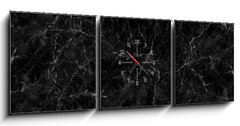 Obraz s hodinami 3D tdln - 150 x 50 cm F_BM236902910 - Natural black marble texture for skin tile wallpaper luxurious background, for design art work. Stone ceramic art wall interiors backdrop design. Marble with high resolution