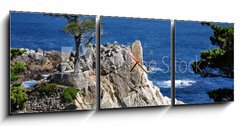 Obraz s hodinami   The Lone Cypress in Pebble Beach Mile Drive, Monterey, 150 x 50 cm