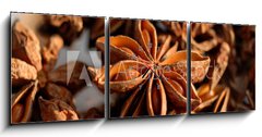 Obraz s hodinami   Badiane / Anis toil, 150 x 50 cm