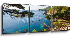 Obraz s hodinami 3D tdln - 150 x 50 cm F_BM24192565 - russian primorye seashore