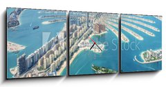 Obraz s hodinami   Aerial view of Dubai Palm Jumeirah island, United Arab Emirates, 150 x 50 cm